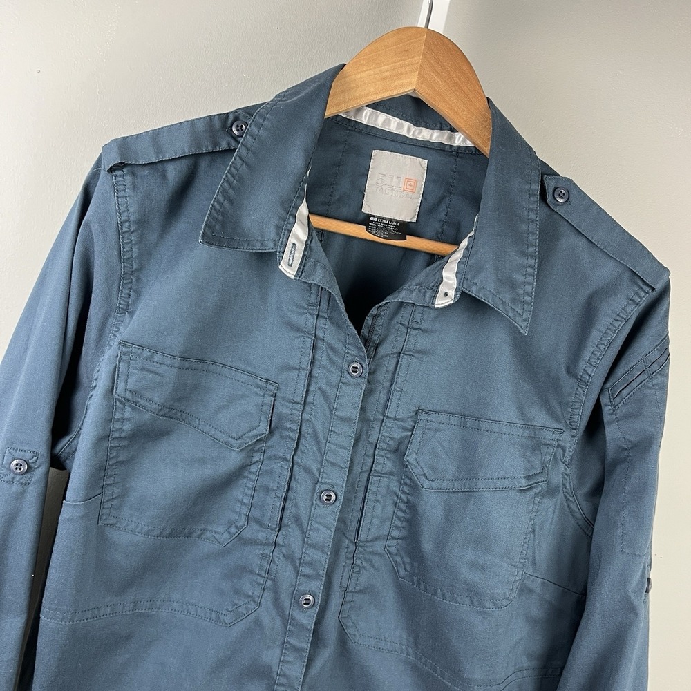 5.11 Tactical Spitfire Shooting Shirt Womens XL Navy Blue Long Sleeve Workwear